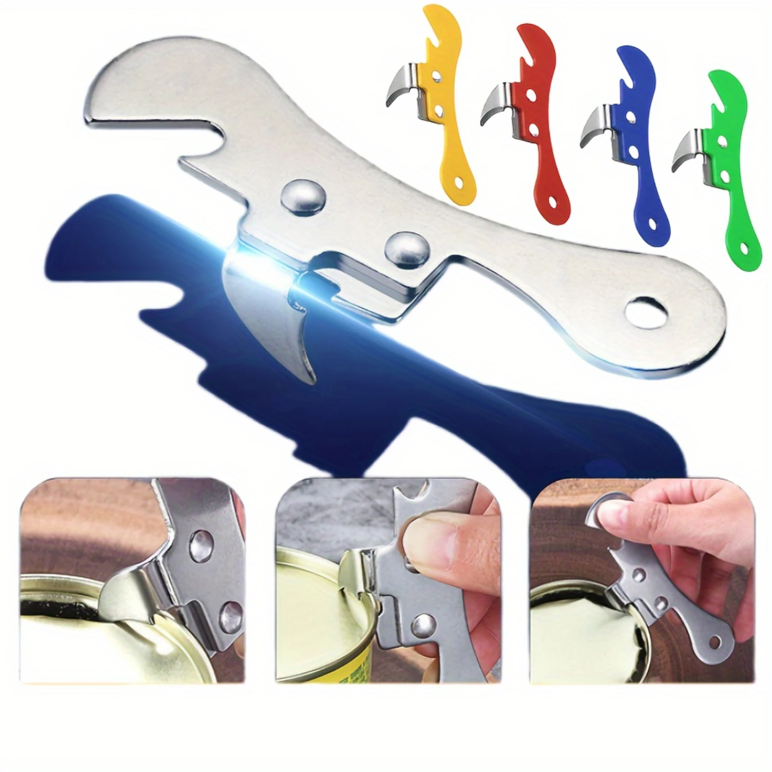 Ergonomic Stainless Steel Can Opener - Multifunctional Manual Jar & Bottle Opener, Safety Side Cut Design For Easy Opening, Perf
Ergonomic Stainless Steel Can Opener - Multifunctional Manual Jar & Bottle Opener, Safety Side Cut Design For Easy Opening, Perf