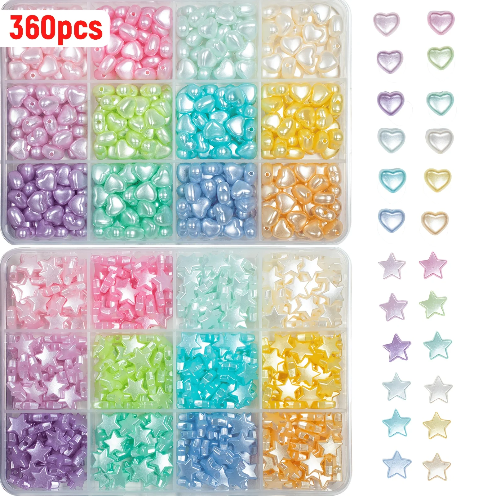 360pcs 9mm 12-grid color heart-shaped star beads box for DIY Jewelry MakingBracelet Necklace Keychain
360pcs 9mm 12-grid color heart-shaped star beads box for DIY Jewelry MakingBracelet Necklace Keychain