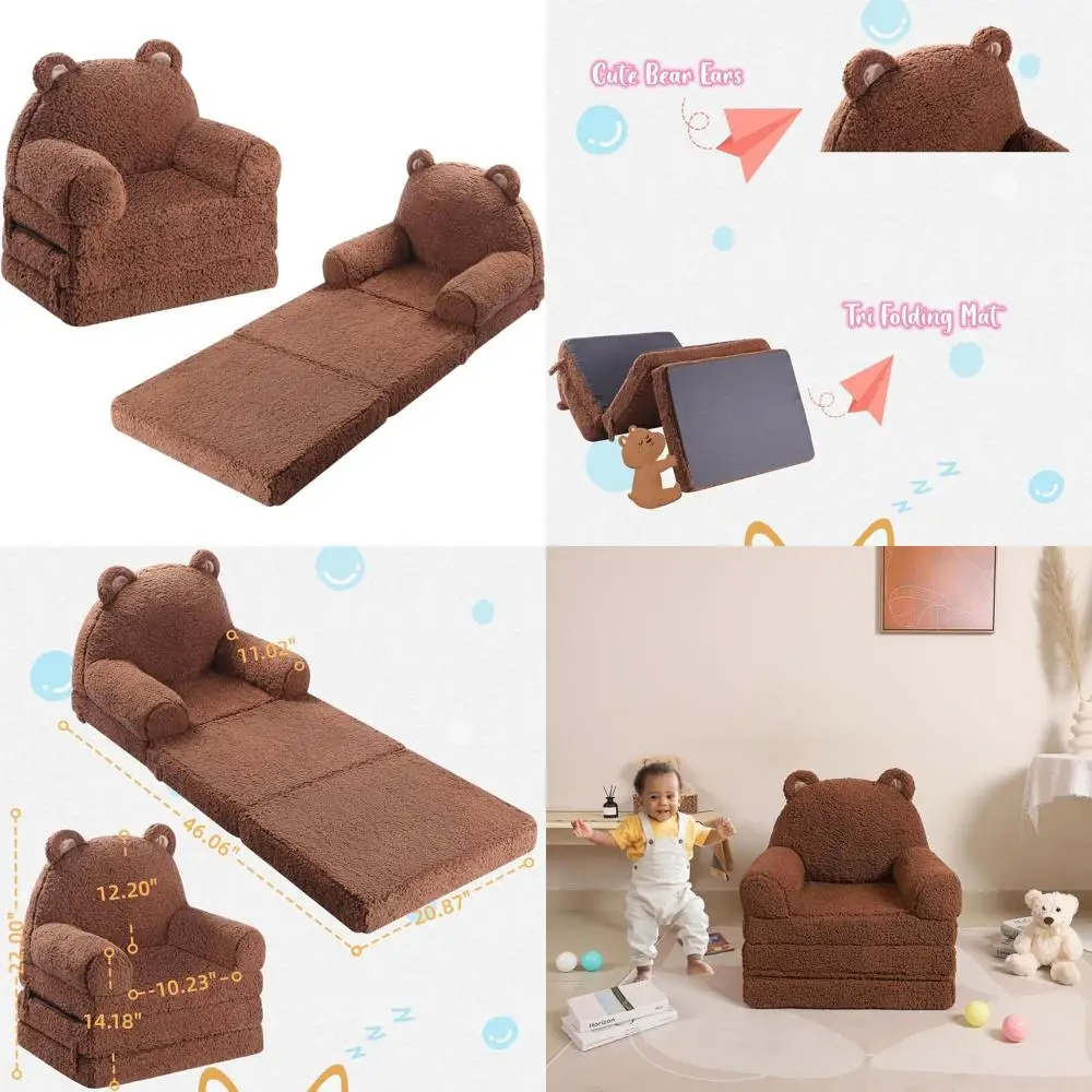 Tri-Layer Foam Sherpa Couch, Comfortable Seating for Kids 18 Months+, Brown
Tri-Layer Foam Sherpa Couch, Comfortable Seating for Kids 18 Months+, Brown