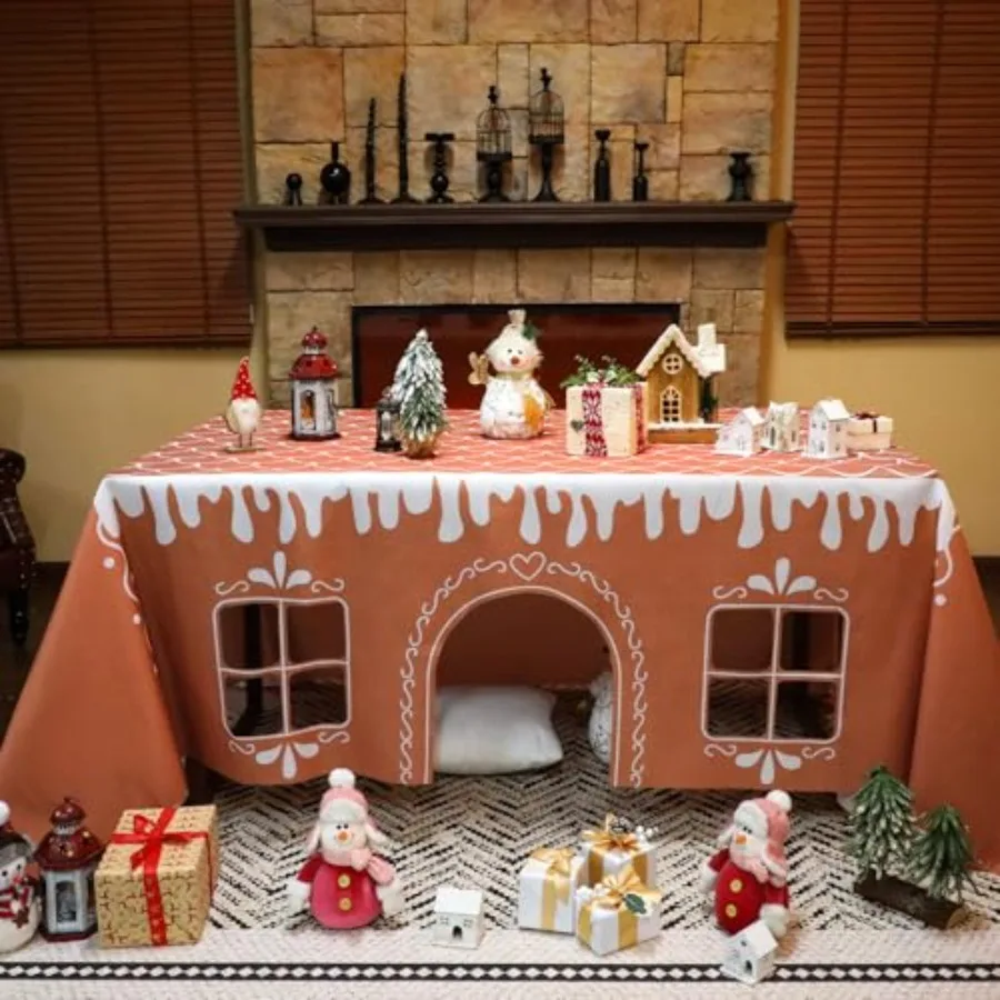 Christmas Gingerbread Playhouse 11.2 x 7.8 ft Large Tablecloth for Table Tent Indoor Outdoor Table Cover Playhouse for Xmas Fam
Christmas Gingerbread Playhouse 11.2 x 7.8 ft Large Tablecloth for Table Tent Indoor Outdoor Table Cover Playhouse for Xmas Fam