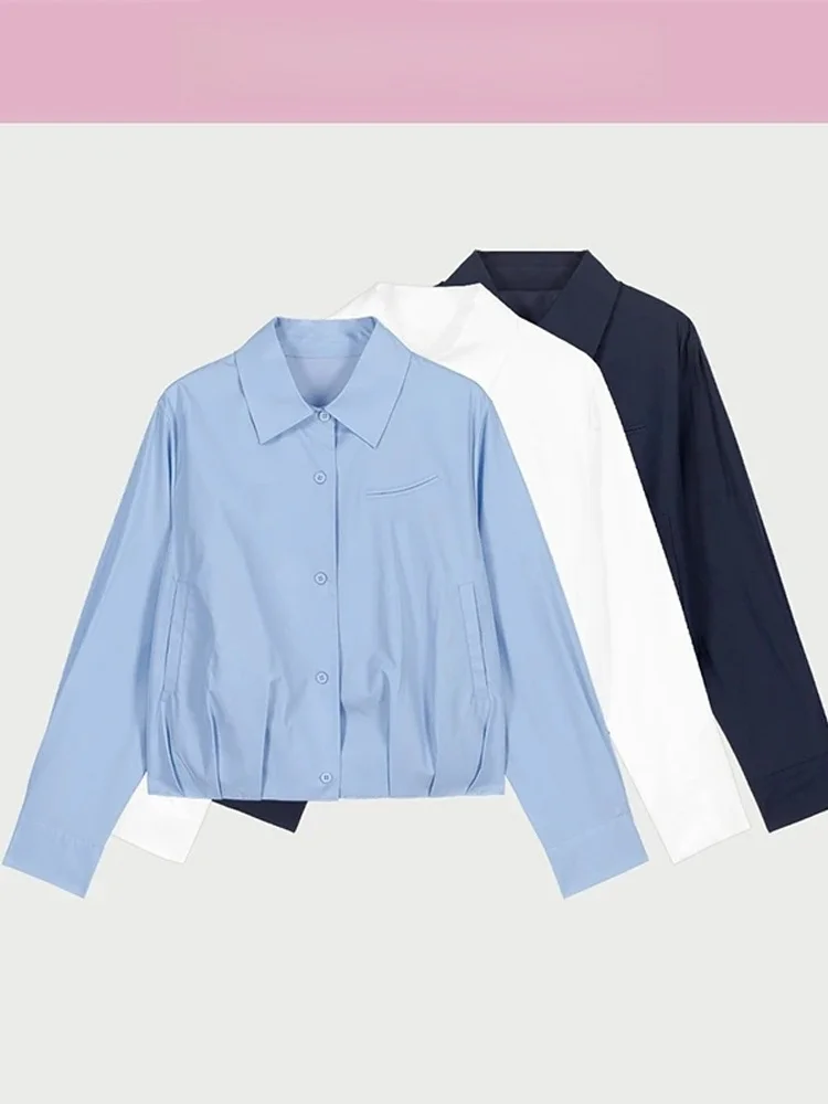 Korean Fashion Commute Women's Short Shirt Side Pleat Wide Leg Pants Two Piece Set Casual Style Spring Autumn New Arrival
Korean Fashion Commute Women's Short Shirt Side Pleat Wide Leg Pants Two Piece Set Casual Style Spring Autumn New Arrival