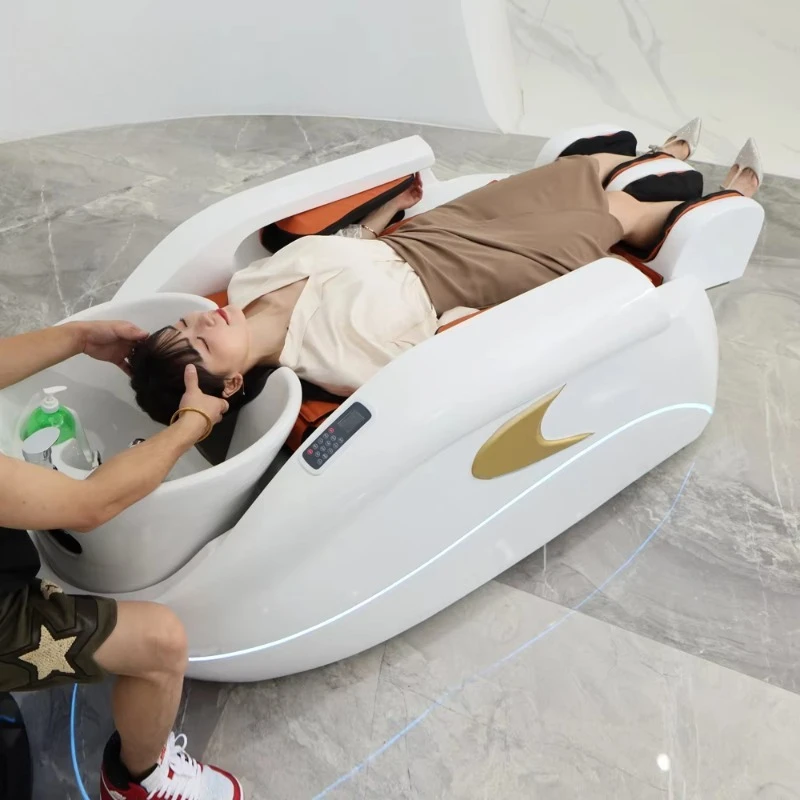 Роскошное электрическое кресло-мойка для парикмахерских с функцией массажа и циркуляции воды, профессиональная кровать для мытья головы и спа-процедур
Роскошное электрическое кресло-мойка для парикмахерских с функцией массажа и циркуляции воды, профессиональная кровать для мытья головы и спа-процедур