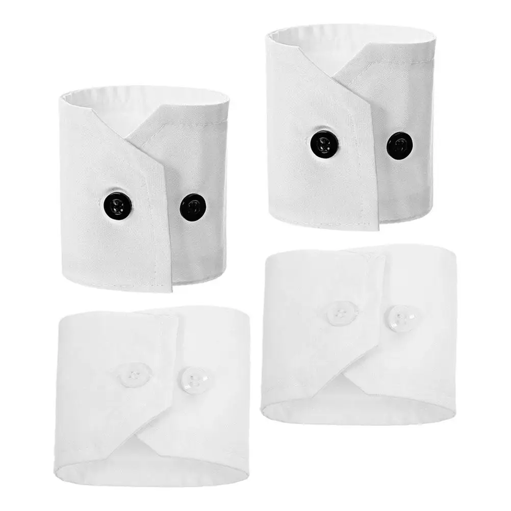 2 Pcs Detachable Sleeves White Decorative Cuffs Square Button Pleated Costume Fashion Removable Wrist Accessories Blouse Coat
2 Pcs Detachable Sleeves White Decorative Cuffs Square Button Pleated Costume Fashion Removable Wrist Accessories Blouse Coat