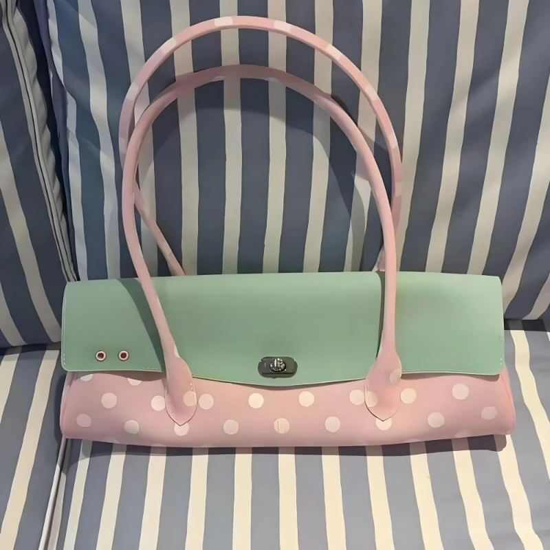 Strawberry Polka Dot Jelly Hobo Shoulder Bag,Women Sweet Cute Colorblock Long Stick Handbag,Casual Commute Work Everyday Purse
Strawberry Polka Dot Jelly Hobo Shoulder Bag,Women Sweet Cute Colorblock Long Stick Handbag,Casual Commute Work Everyday Purse