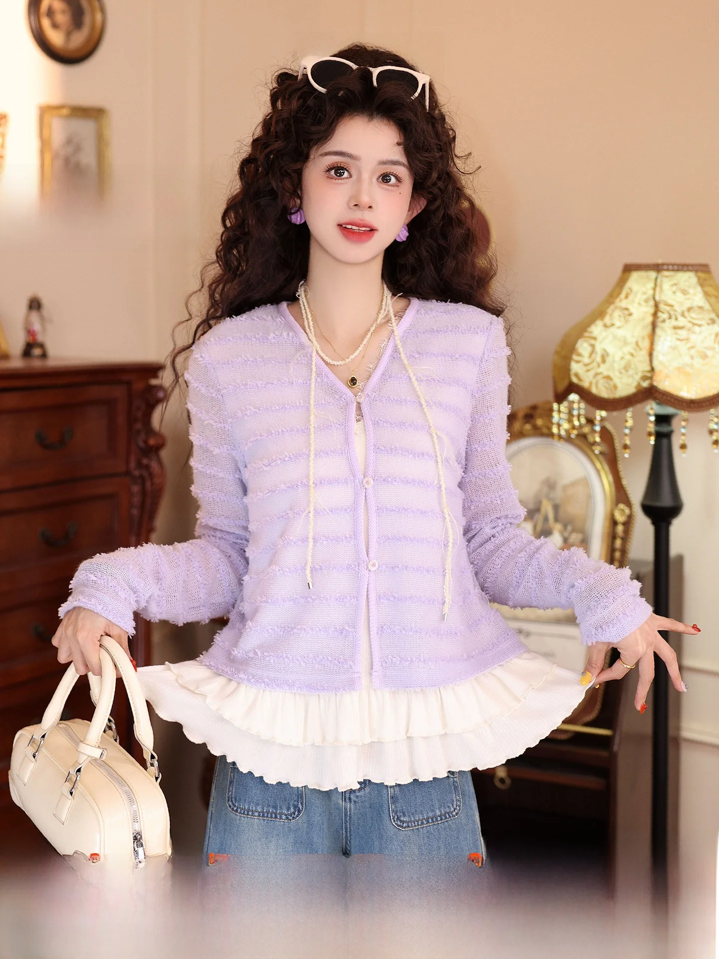 Chen Jiajie Long Sleeve Knitted Loose Top Elegant Slimming Early Spring Fashionable Vintage Style Women's Clothing
Chen Jiajie Long Sleeve Knitted Loose Top Elegant Slimming Early Spring Fashionable Vintage Style Women's Clothing