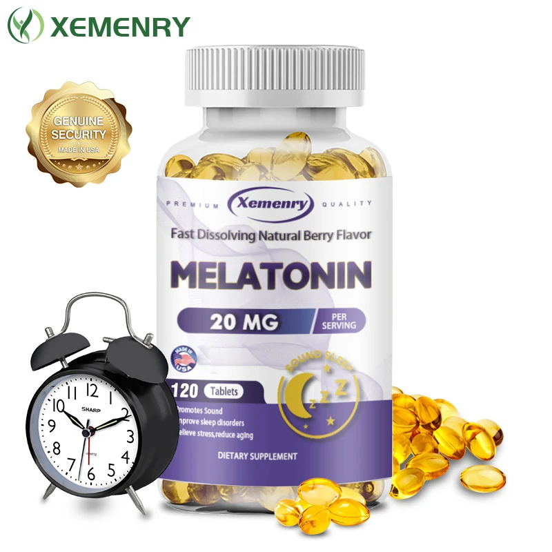 Melatonin Capsules 20mg - Supports Brain Health, Promotes Faster Sleep, Calms The Mind, Natural Sleep Aid Supplement
Melatonin Capsules 20mg - Supports Brain Health, Promotes Faster Sleep, Calms The Mind, Natural Sleep Aid Supplement