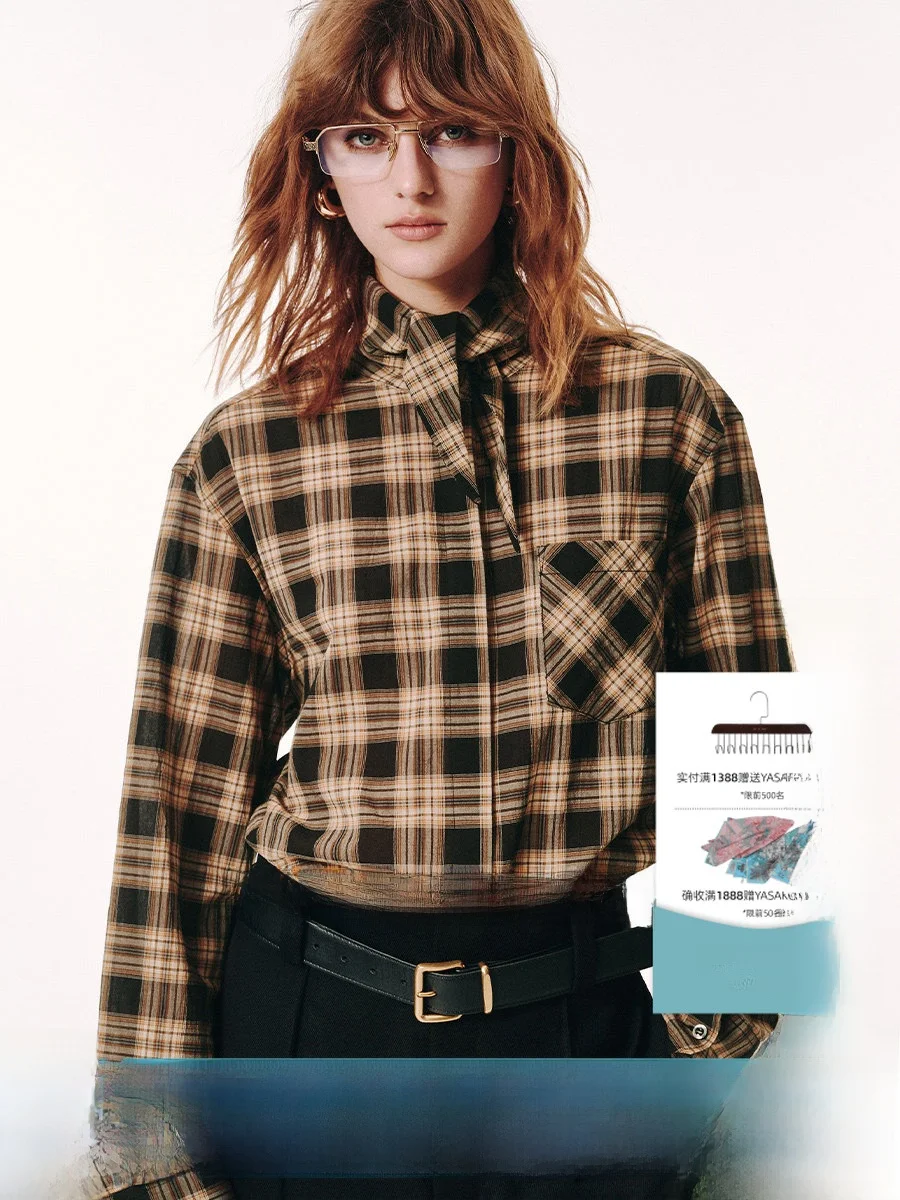 Retro Plaid YASAKO Coffee Corner irt Tailored Design Cotton Long Sve Button up Straight Cut Anti-Static for Young Women
Retro Plaid YASAKO Coffee Corner irt Tailored Design Cotton Long Sve Button up Straight Cut Anti-Static for Young Women