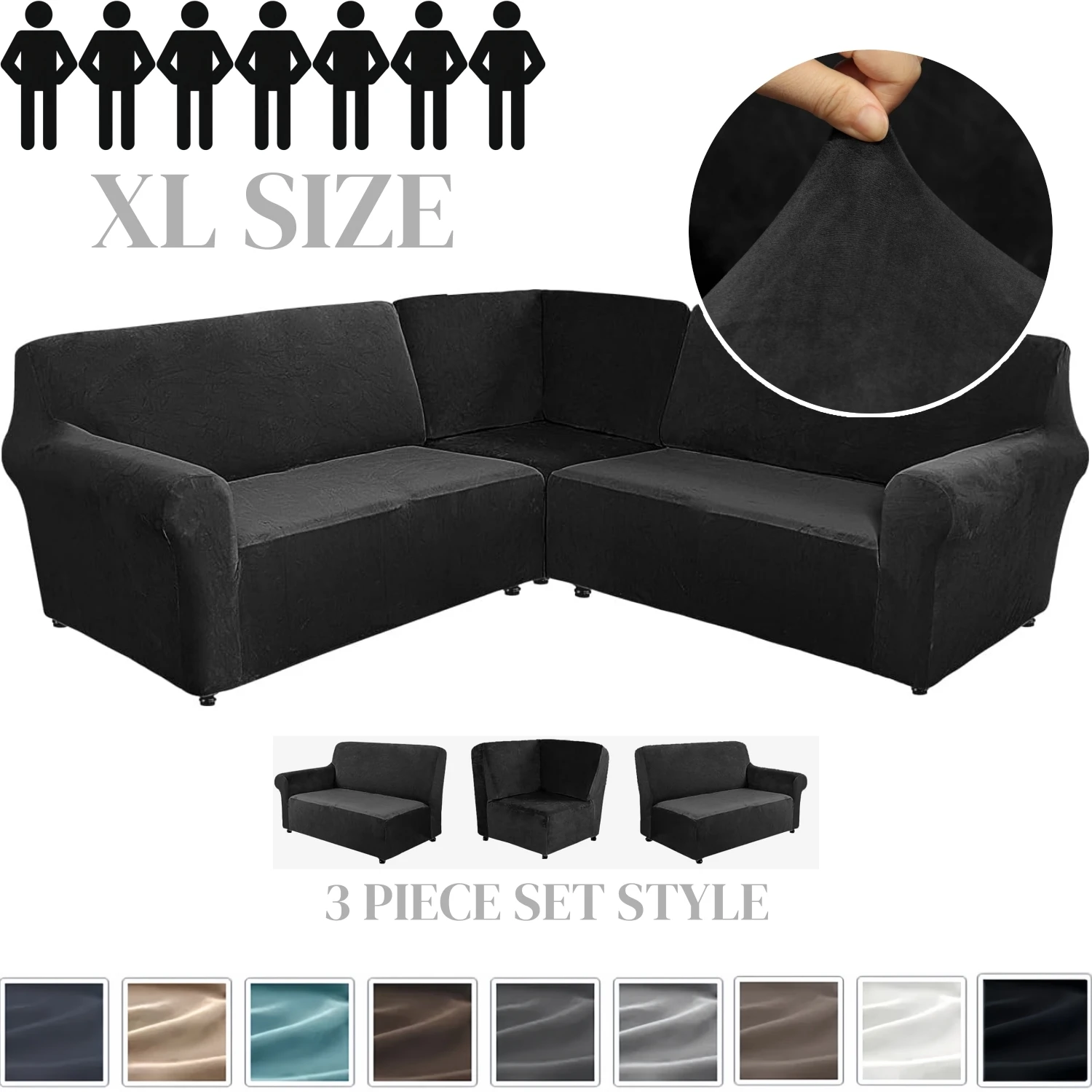 Плюшевые бархатные 7-местные L-образные угловые чехлы для диванов, секционные чехлы для диванов, 3-компонентный эластичный угловой чехол для дивана, защита для дивана
Плюшевые бархатные 7-местные L-образные угловые чехлы для диванов, секционные чехлы для диванов, 3-компонентный эластичный угловой чехол для дивана, защита для дивана