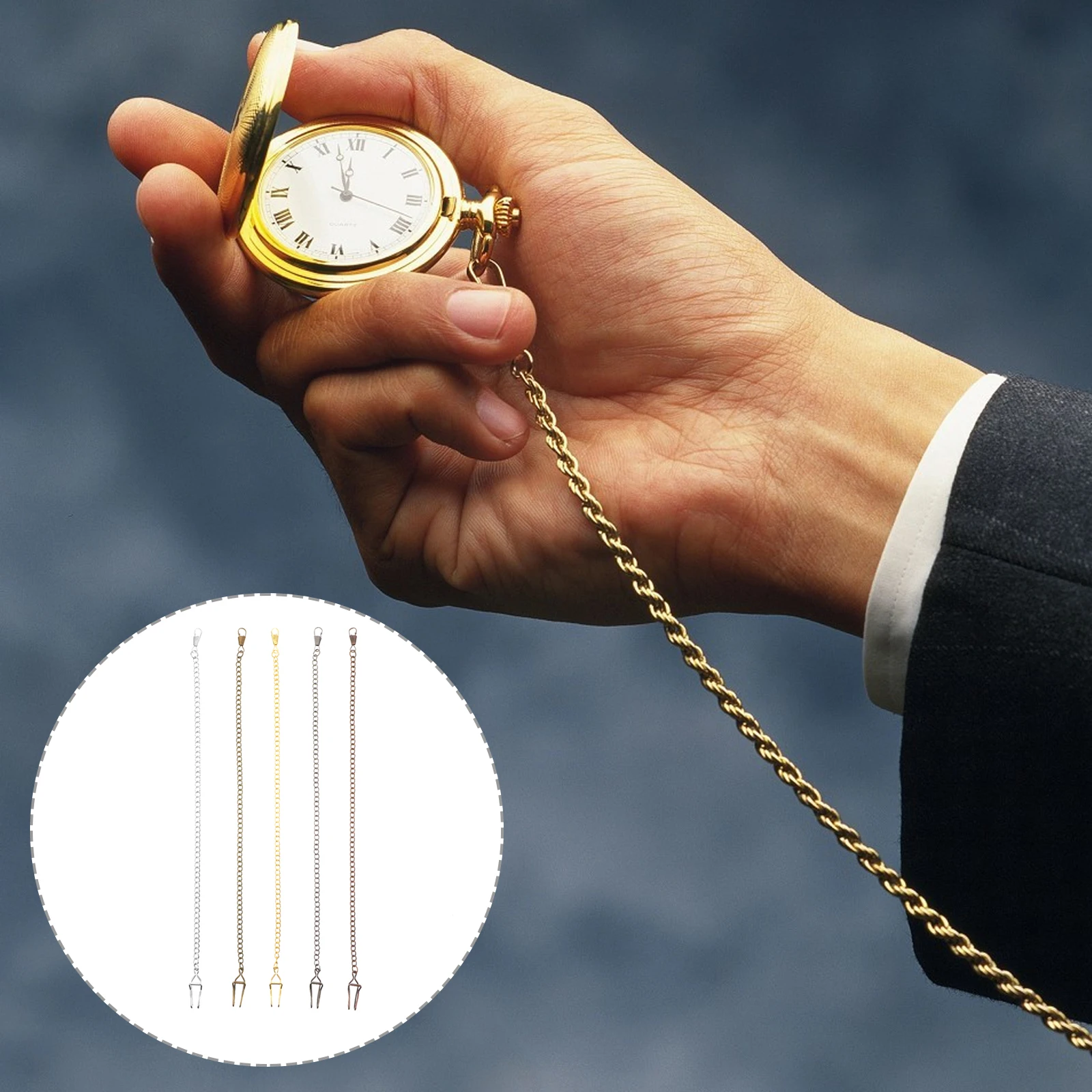5pcs Pocket Watch Chains Vintage Alloy Material Hanging Chain Metal Buckle Keychain Wallet Long Lasting Lobster Clasp Design
5pcs Pocket Watch Chains Vintage Alloy Material Hanging Chain Metal Buckle Keychain Wallet Long Lasting Lobster Clasp Design