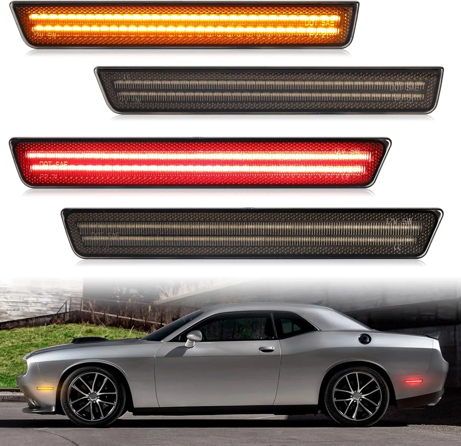 Светодиодные боковые габаритные фонари для Dodge Challenger 2015 2016 2017 2018 2019 2020 2021 2022 2023 4 шт. габаритные фонари переднего и заднего бампера
Светодиодные боковые габаритные фонари для Dodge Challenger 2015 2016 2017 2018 2019 2020 2021 2022 2023 4 шт. габаритные фонари переднего и заднего бампера