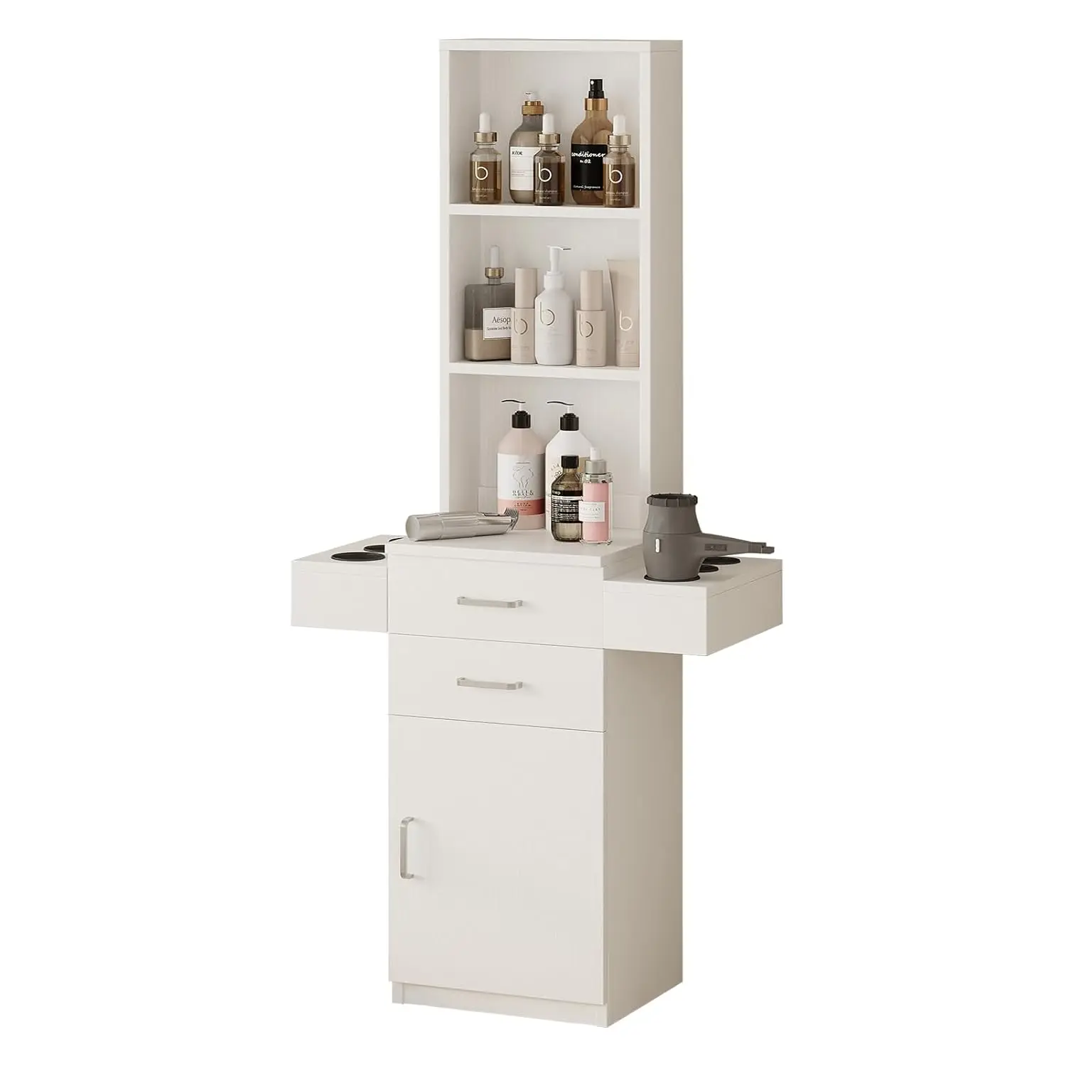 Salon Station for Hair Stylist, Salon Station with Barber Cabinet, Hair Station Equipment Hair Dryer Holder, Drawers, Storage Ca
Salon Station for Hair Stylist, Salon Station with Barber Cabinet, Hair Station Equipment Hair Dryer Holder, Drawers, Storage Ca