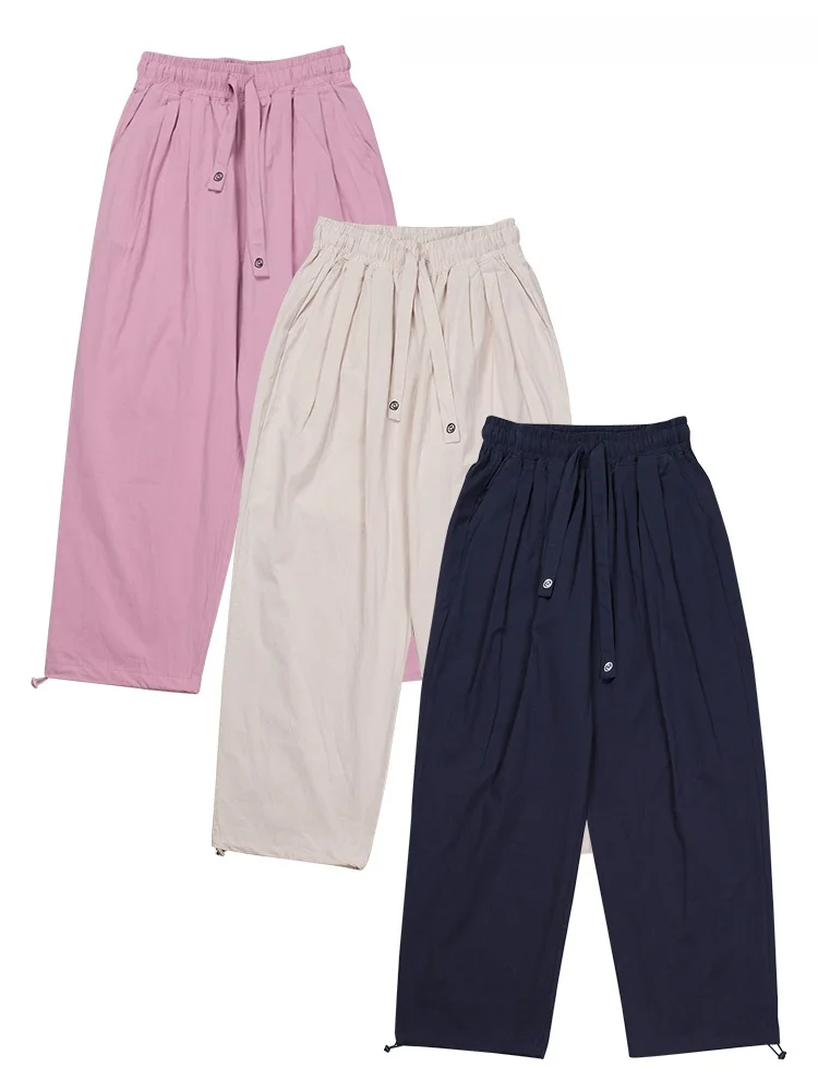 Korean Style High Waist Straight Leg Cotton Pants for Women with Pockets Casual Loose Fit Long Trousers Versatile All-Match
Korean Style High Waist Straight Leg Cotton Pants for Women with Pockets Casual Loose Fit Long Trousers Versatile All-Match