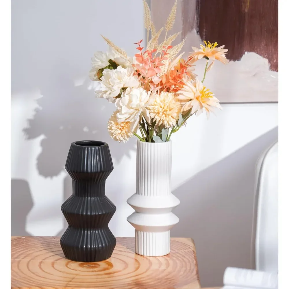 Black and White Vase Set of 2, Decorative Vase, Flower Vases Ideal Gift for Valentines Day Decor, Ceramic Vase
Black and White Vase Set of 2, Decorative Vase, Flower Vases Ideal Gift for Valentines Day Decor, Ceramic Vase