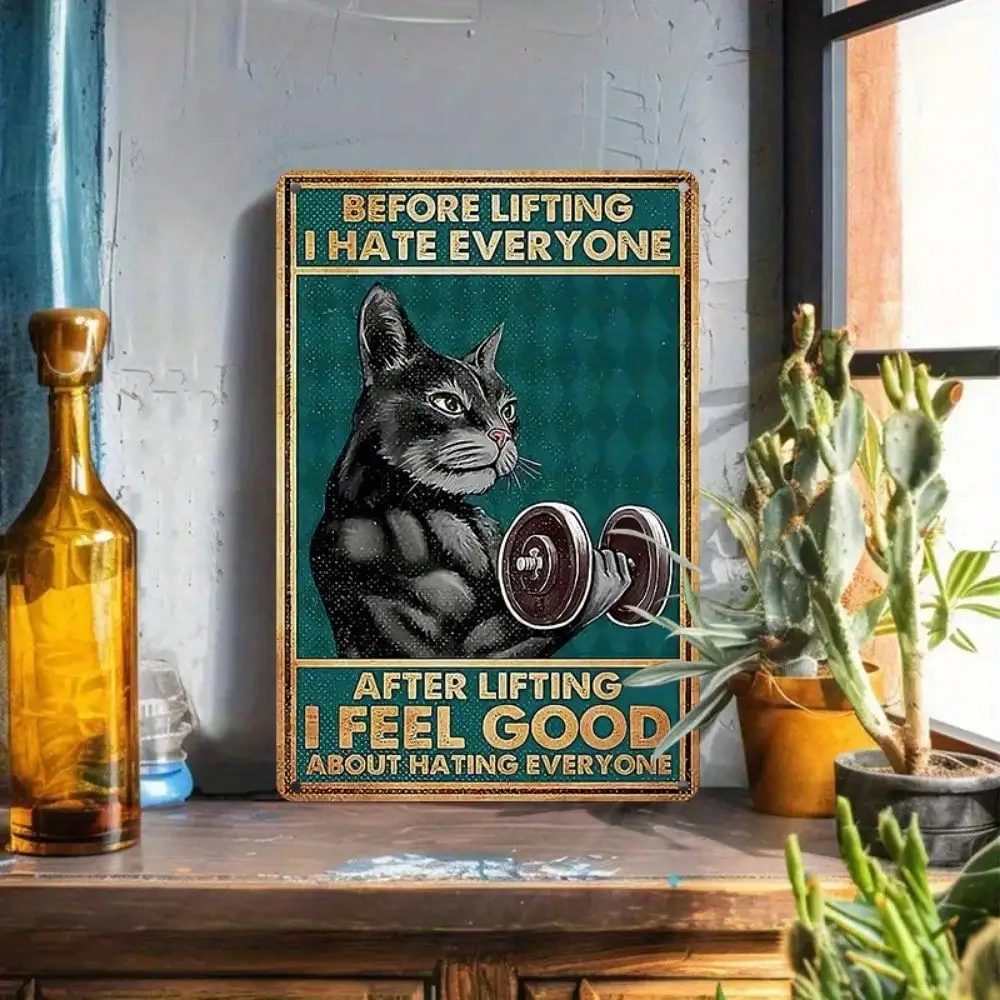 1PC "Before Lifting I Hate Everyone" Cat Tin Sign - Funny Gym Wall Art 8x12In/20x30Cm
1PC "Before Lifting I Hate Everyone" Cat Tin Sign - Funny Gym Wall Art 8x12In/20x30Cm