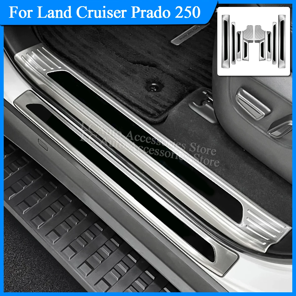 Stainless Steel Door Sill Protector for 2024-2025 Toyota Land Cruiser Prado 250, Anti-Scratch Kick Guard Trim
Stainless Steel Door Sill Protector for 2024-2025 Toyota Land Cruiser Prado 250, Anti-Scratch Kick Guard Trim