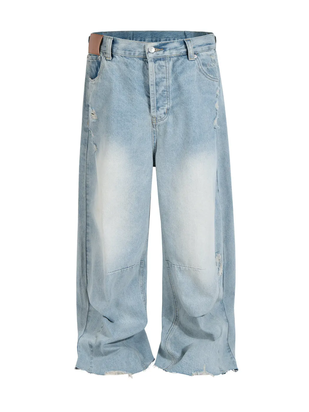 Parisian Style Light Wash Ripped Wide Leg Jeans Arcuate Trim Loose Fit Casual Cotton Denim Men's Trousers Trendy Vintage Jeans
Parisian Style Light Wash Ripped Wide Leg Jeans Arcuate Trim Loose Fit Casual Cotton Denim Men's Trousers Trendy Vintage Jeans