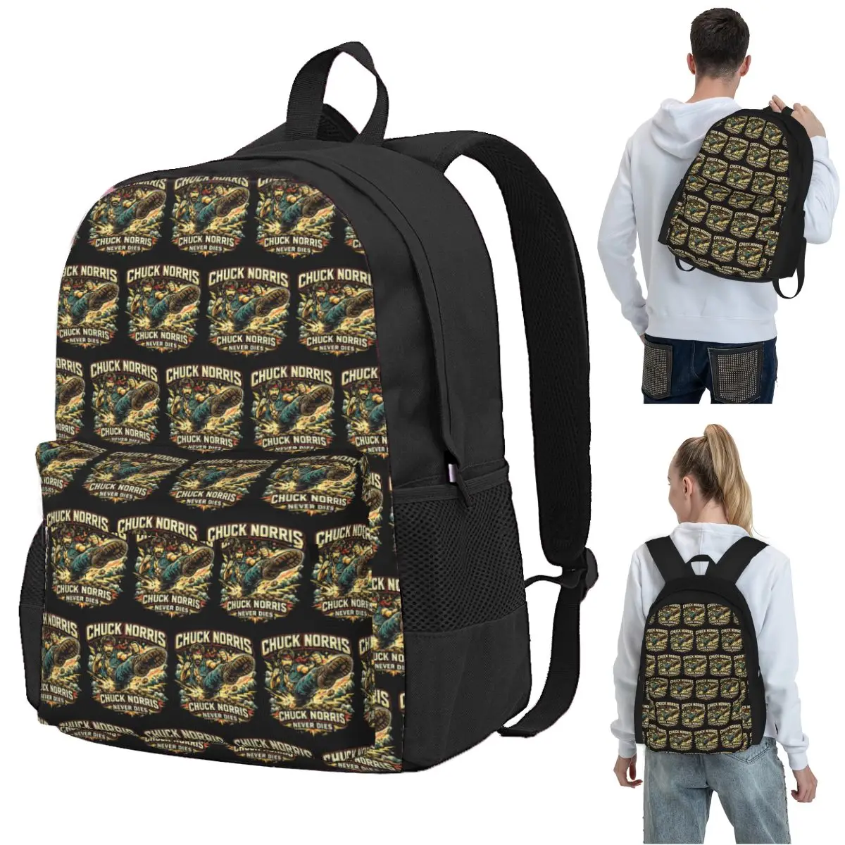 Chuck Norris Never Dies Backpack Student BookBag Kids School Bag Laptop Shoulder Bags for Boys Girls
Chuck Norris Never Dies Backpack Student BookBag Kids School Bag Laptop Shoulder Bags for Boys Girls