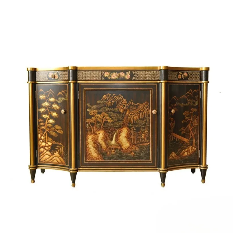 French Chinese style entrance American retro hand-painted brown landscape painting entrance cabinet
French Chinese style entrance American retro hand-painted brown landscape painting entrance cabinet