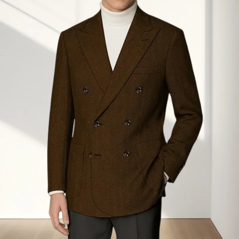 Men's Tweed Suit Jacket Herringbone Sports Jacket Slim Fit, Retro Double-Breasted Wool Blend Formal Jacket Business Party/Prom
Men's Tweed Suit Jacket Herringbone Sports Jacket Slim Fit, Retro Double-Breasted Wool Blend Formal Jacket Business Party/Prom