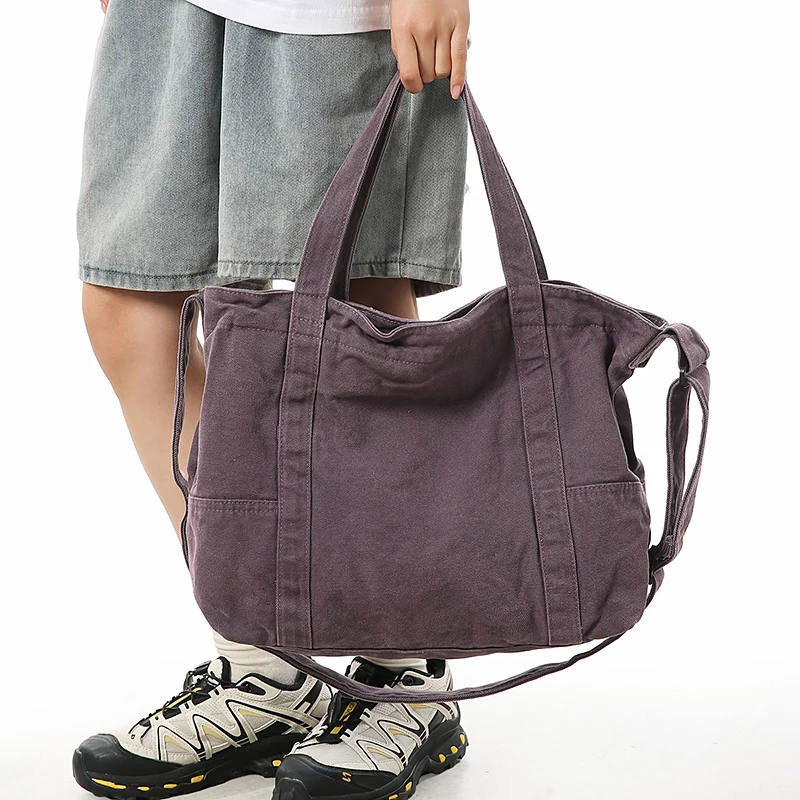 Large Capacity Canvas Shoulder Bags High Quality 100% Cotton Handbags Solid Cloth Casual Totes Simple Preppy Style Packages
Large Capacity Canvas Shoulder Bags High Quality 100% Cotton Handbags Solid Cloth Casual Totes Simple Preppy Style Packages