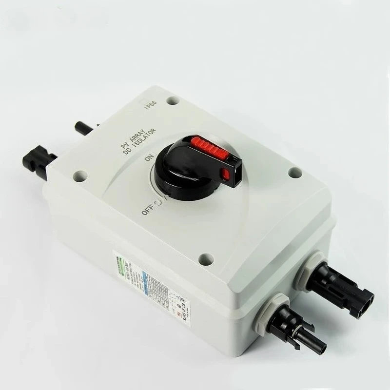 DC photovoltaic isolation switch SISO-32A DC1000V with MC4 waterproof connector
DC photovoltaic isolation switch SISO-32A DC1000V with MC4 waterproof connector