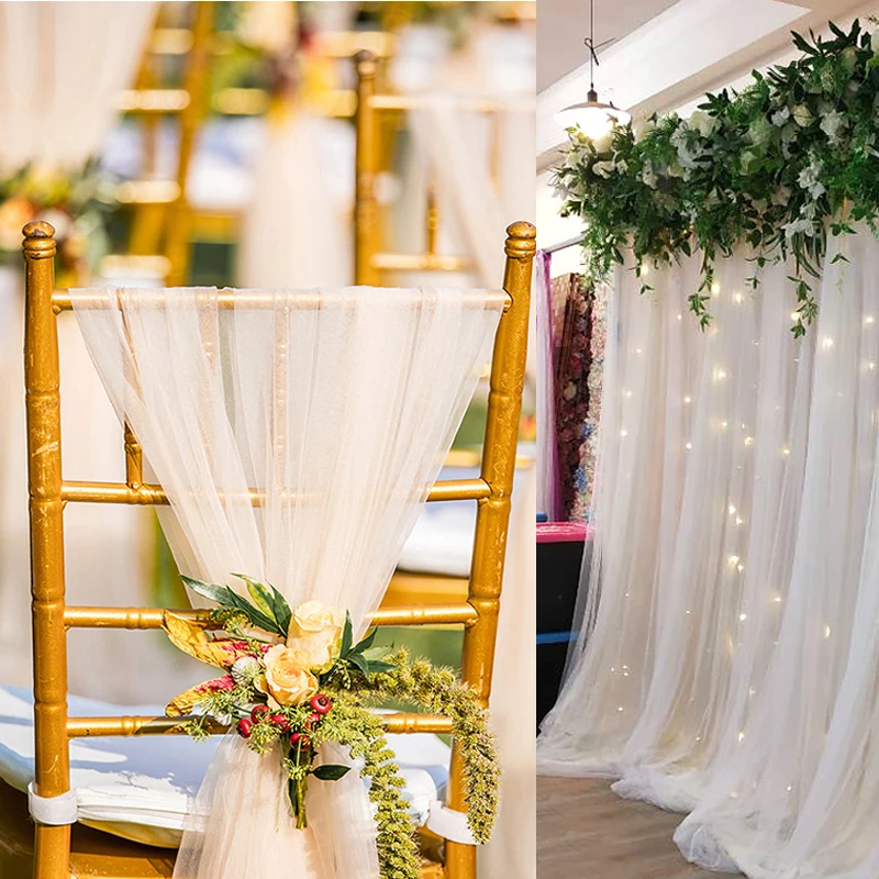 5/10m Wedding Decoration Crystal Tulle Roll Organza Chiffon Fabric DIY Wedding Arch Birthday Party Backdrop Country Chair Yarn
5/10m Wedding Decoration Crystal Tulle Roll Organza Chiffon Fabric DIY Wedding Arch Birthday Party Backdrop Country Chair Yarn