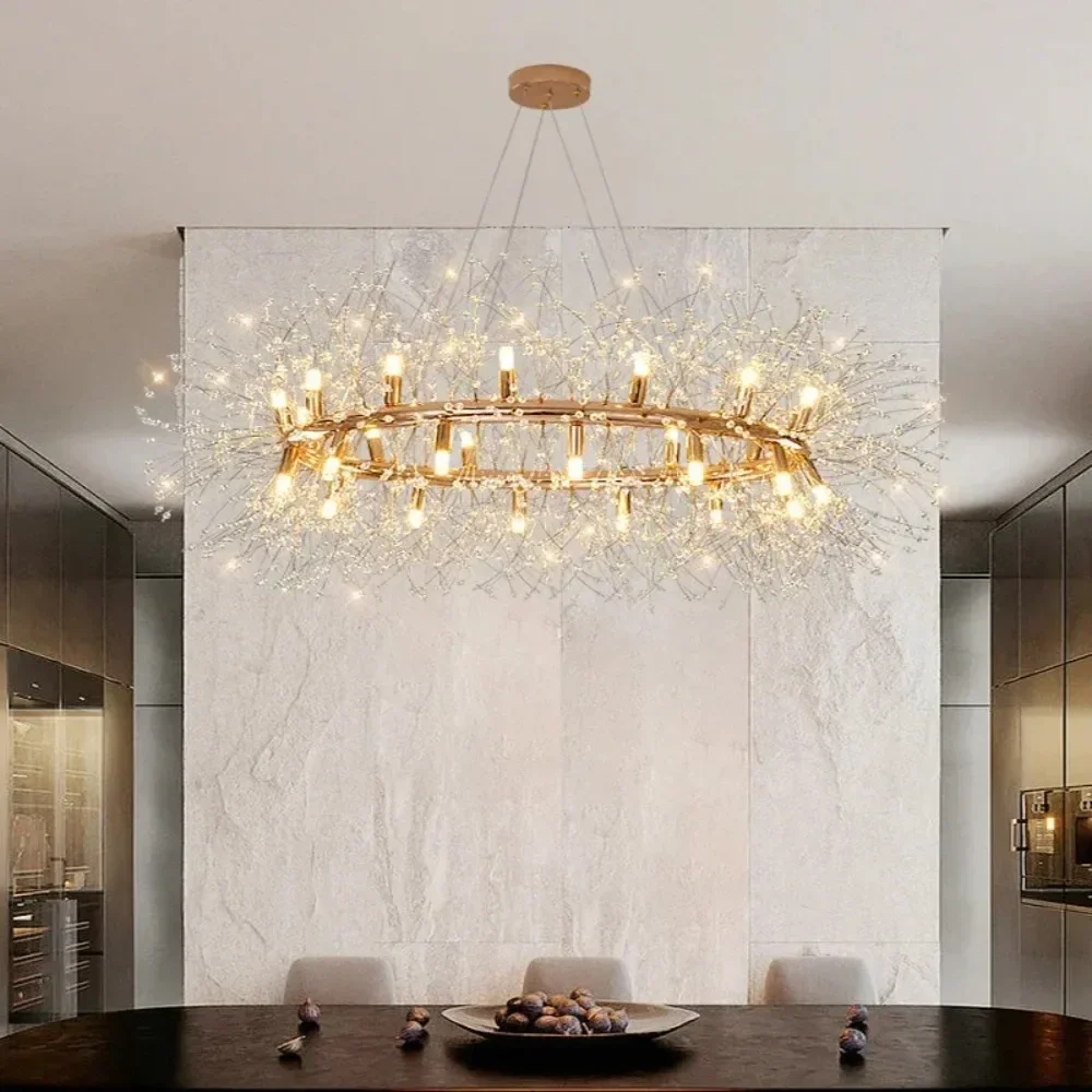 Modern Nordic LED Chandelier Lighting Dandelion Chandeliers Dinning Living Room Bar Personality Creative Art Crystal Lamps Round
Modern Nordic LED Chandelier Lighting Dandelion Chandeliers Dinning Living Room Bar Personality Creative Art Crystal Lamps Round