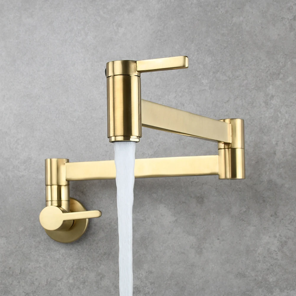 Kitchen Pot Filler Tap Wall Mounted Kitchen Sink Faucet Single Cold Single Hole Sink Tap Rotate Folding Spout Brushed Taps
Kitchen Pot Filler Tap Wall Mounted Kitchen Sink Faucet Single Cold Single Hole Sink Tap Rotate Folding Spout Brushed Taps