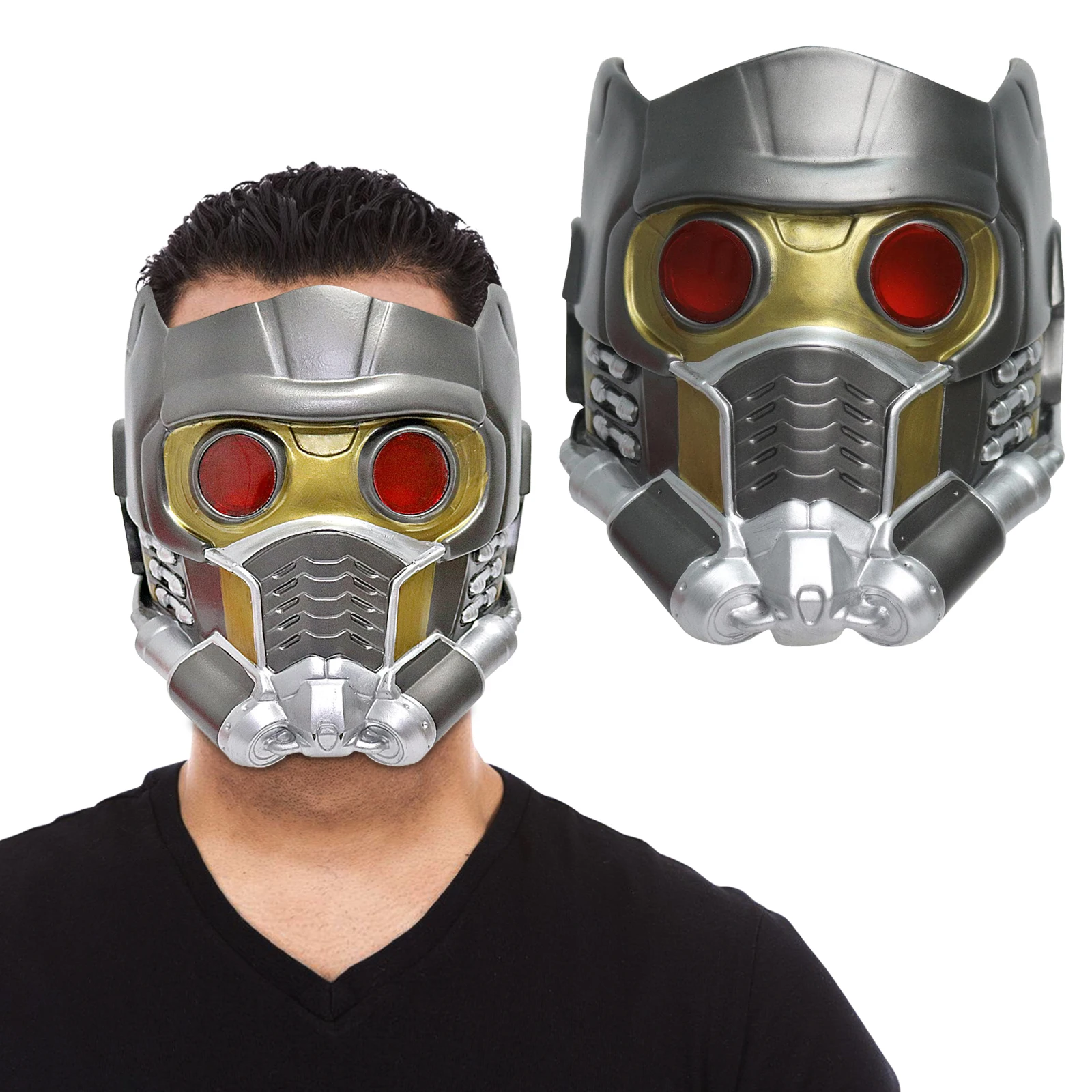 Шлем «Звездный Лорд», Галактика, супергерой, черная серия, латексная маска со светом, реквизит для косплея из фильма, костюм на Хэллоуин, головной убор
Шлем «Звездный Лорд», Галактика, супергерой, черная серия, латексная маска со светом, реквизит для косплея из фильма, костюм на Хэллоуин, головной убор