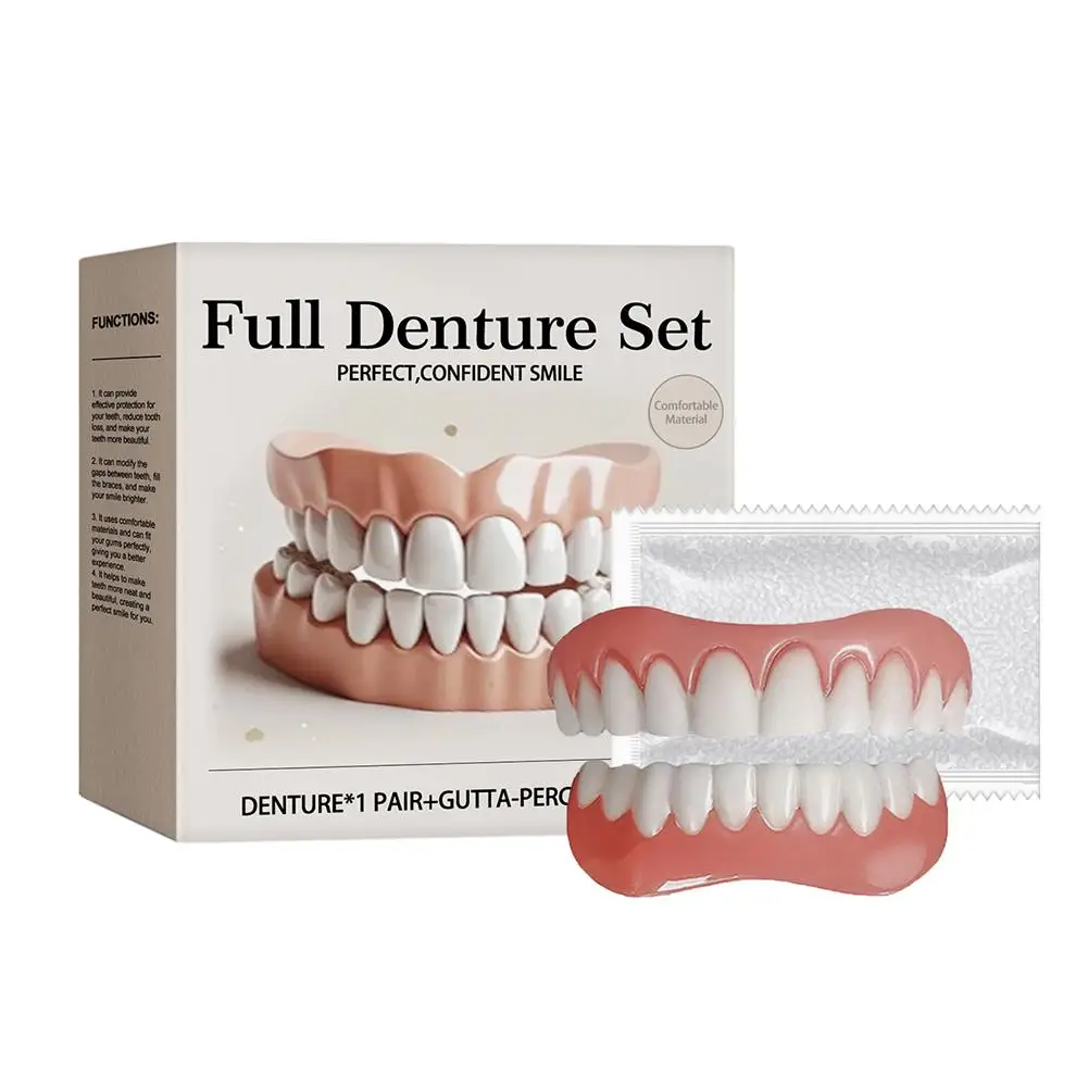 1Set False Teeth Silicone Upper Lower Veneers Perfect Denture Silicone Kit Temporary Orthodontic Fake Tooth Oral Hygiene Care
1Set False Teeth Silicone Upper Lower Veneers Perfect Denture Silicone Kit Temporary Orthodontic Fake Tooth Oral Hygiene Care
