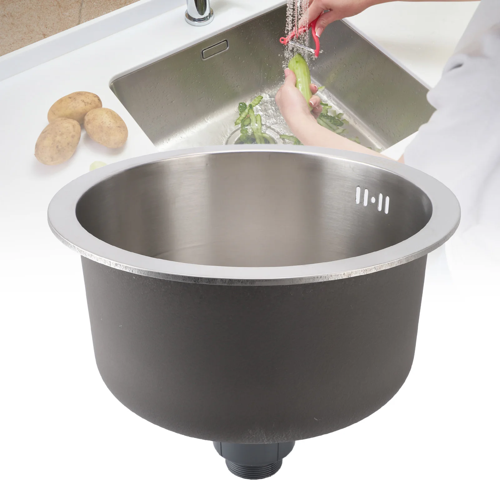 Bar Sink Kitchen Sink 304 Stainless Steel Round Single Bowl Bar Sink for Vegetable Fruit Washing Dishwashing 36cm Kitchen
Bar Sink Kitchen Sink 304 Stainless Steel Round Single Bowl Bar Sink for Vegetable Fruit Washing Dishwashing 36cm Kitchen