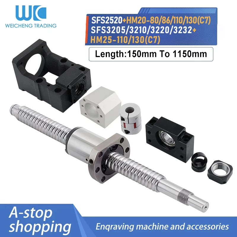 Ball Screw Nut Linear Guide Slide Module SFS2520/3205/3210/3220/3232 For Nema32/34/42/52 Motor+BF20/25+DSG25/32H+Coupler
Ball Screw Nut Linear Guide Slide Module SFS2520/3205/3210/3220/3232 For Nema32/34/42/52 Motor+BF20/25+DSG25/32H+Coupler