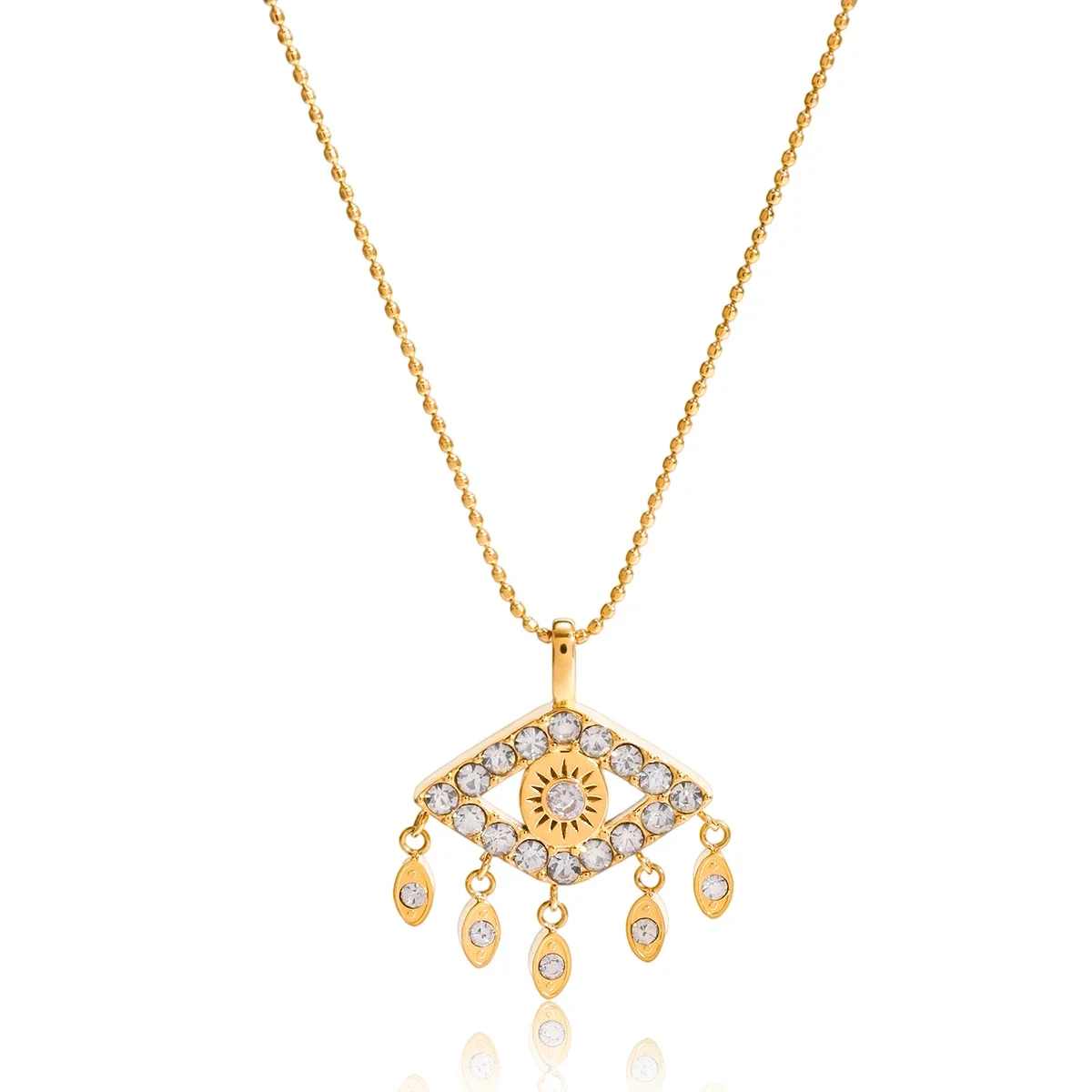 Lucky Evil Eye Zircon Pendant Necklace For Women 18K Gold Plated Stainless Steel Necklace Simple Fashion Jewelry Gift
Lucky Evil Eye Zircon Pendant Necklace For Women 18K Gold Plated Stainless Steel Necklace Simple Fashion Jewelry Gift