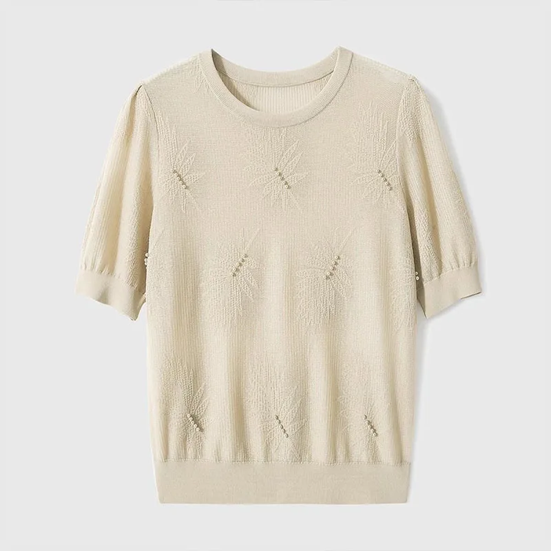 Women's Clothing Puff Short Sleeve Embroidered T-Shirts Summer Loose Casual Fashion All-match Tee Lady O-neck Jacquard Chic Tops
Women's Clothing Puff Short Sleeve Embroidered T-Shirts Summer Loose Casual Fashion All-match Tee Lady O-neck Jacquard Chic Tops