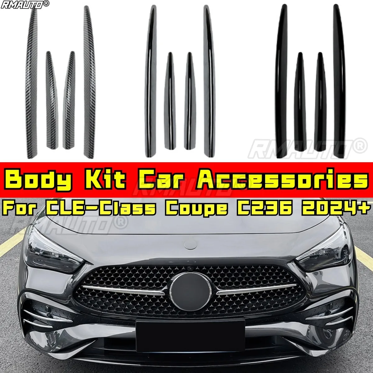 Для Mercedes Benz CLE-Class Coupe C236 2024 + Стайлинг, декоративные полоски для передних противотуманных фар, решетка воздухозаборника, накладка, аксессуары
Для Mercedes Benz CLE-Class Coupe C236 2024 + Стайлинг, декоративные полоски для передних противотуманных фар, решетка воздухозаборника, накладка, аксессуары