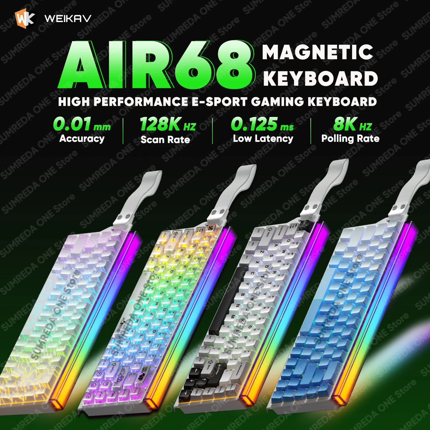 Weikav Air68 Gaming Wired Magnetic Mechanical Keyboard 60% 8K Return RGB Hotswap Rapid Trigger 0.01mm 0.125ms Gamer 65% Keyboard
Weikav Air68 Gaming Wired Magnetic Mechanical Keyboard 60% 8K Return RGB Hotswap Rapid Trigger 0.01mm 0.125ms Gamer 65% Keyboard