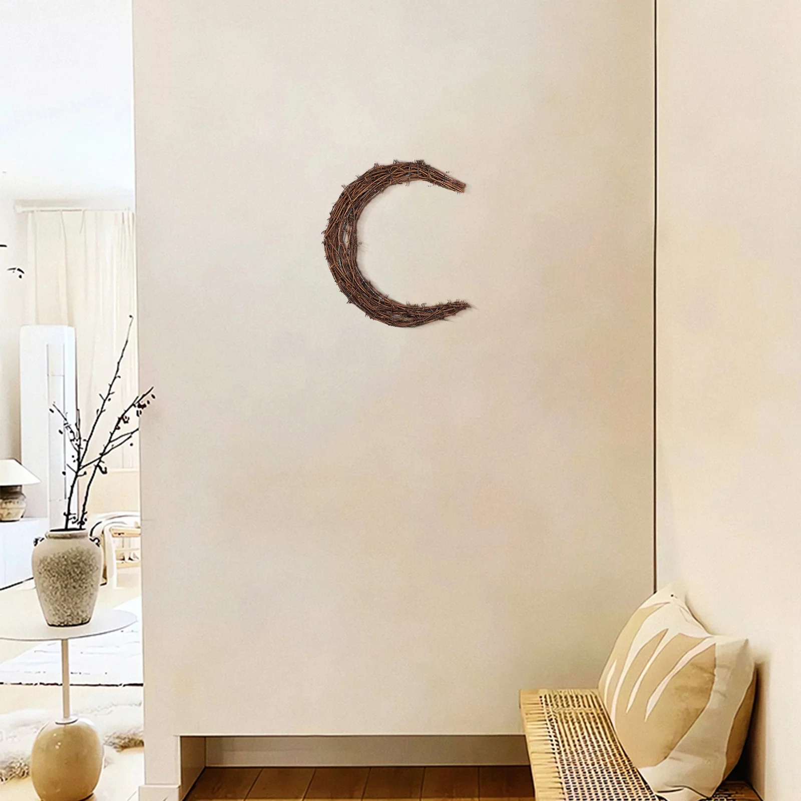 Moon Shape DIY Rattan Wreath Natural Solid Frame for DIY Floral Arrangement Christmas Party Wall Decor Rustic Style
Moon Shape DIY Rattan Wreath Natural Solid Frame for DIY Floral Arrangement Christmas Party Wall Decor Rustic Style