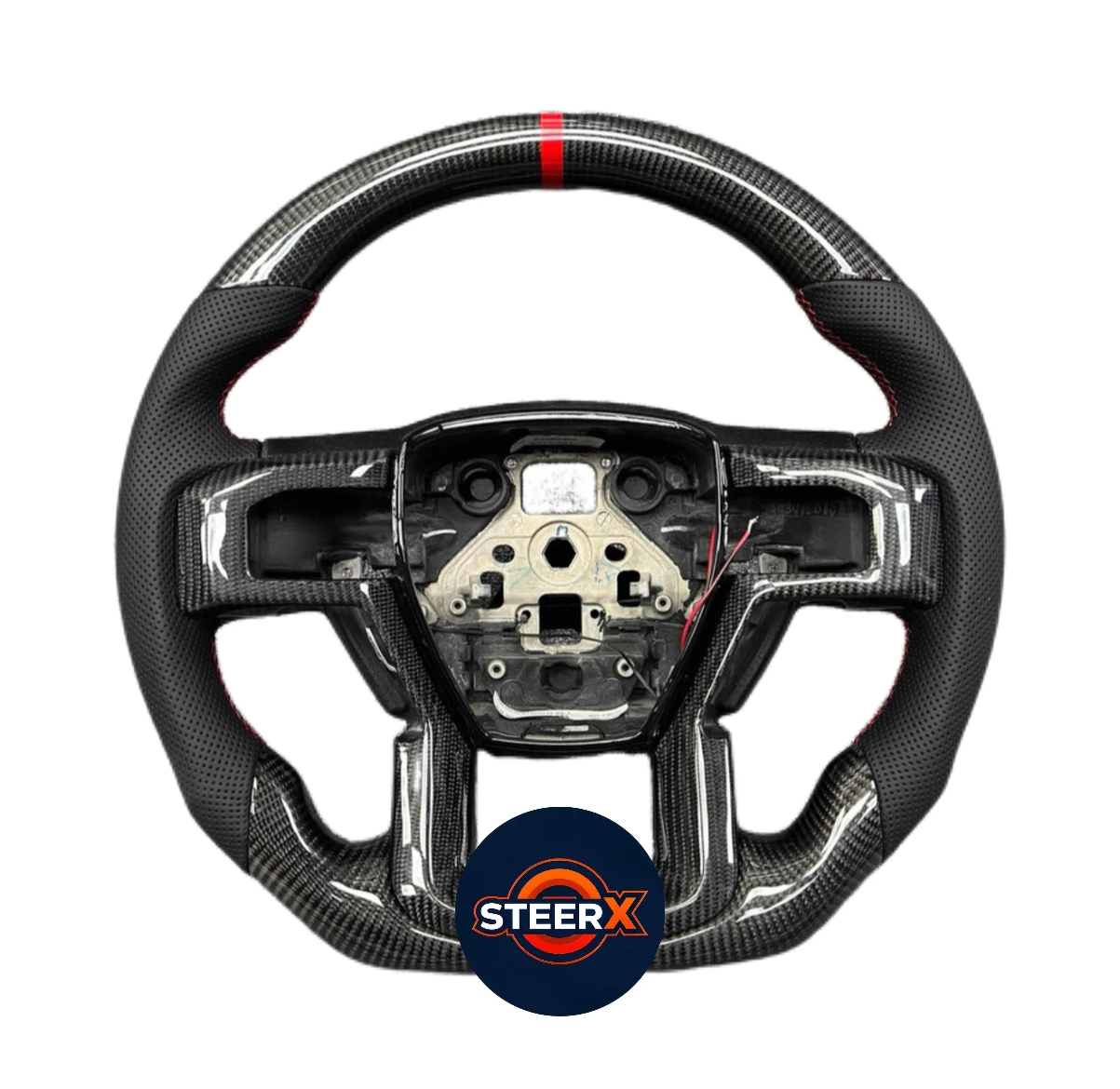 Руль на заказ с перфорированной кожей и натуральным углеродным волокном для Ford F-150 Raptor, 2015-2020 гг.
Руль на заказ с перфорированной кожей и натуральным углеродным волокном для Ford F-150 Raptor, 2015-2020 гг.