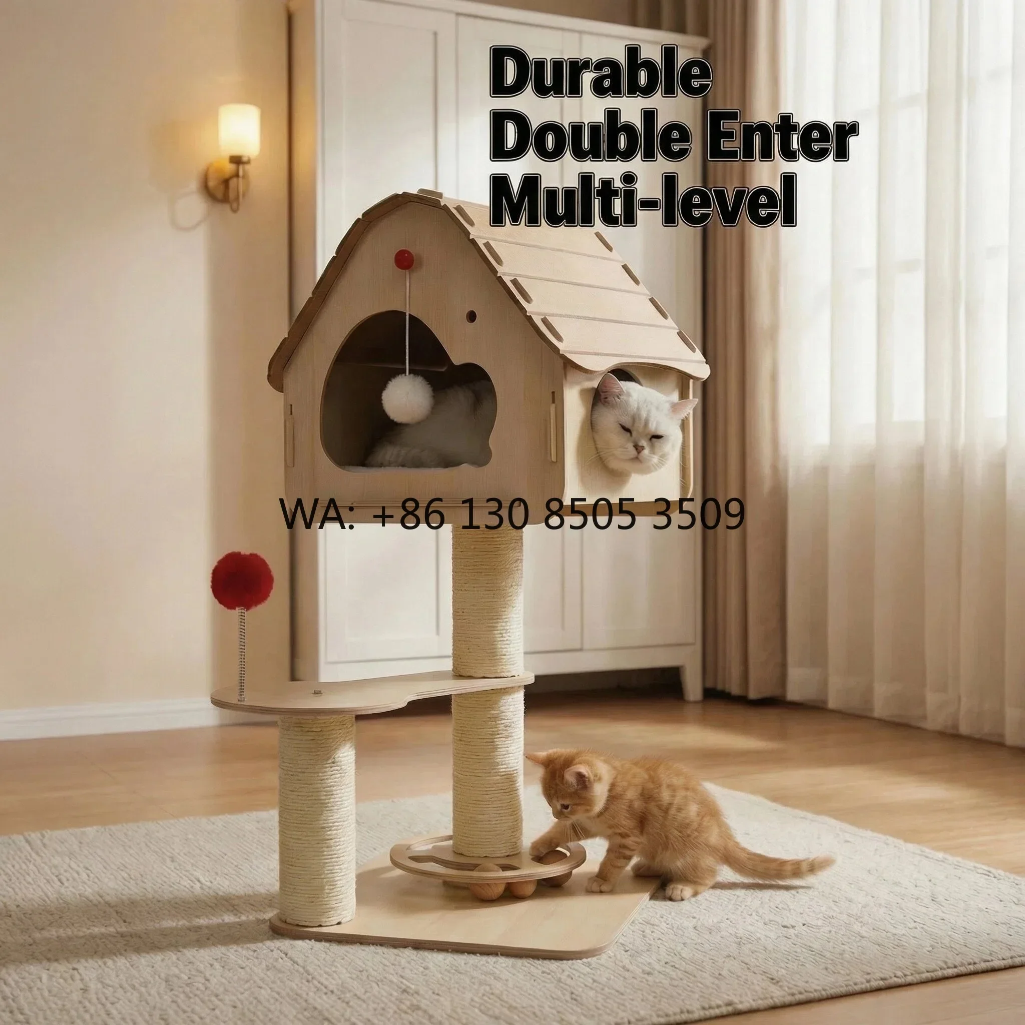 Cat Tree Cat Condo Multi-Layer Board Multi-Level Cat House Customize Scratcher Modern Design Luxury Style Sisal Rope Large Space
Cat Tree Cat Condo Multi-Layer Board Multi-Level Cat House Customize Scratcher Modern Design Luxury Style Sisal Rope Large Space