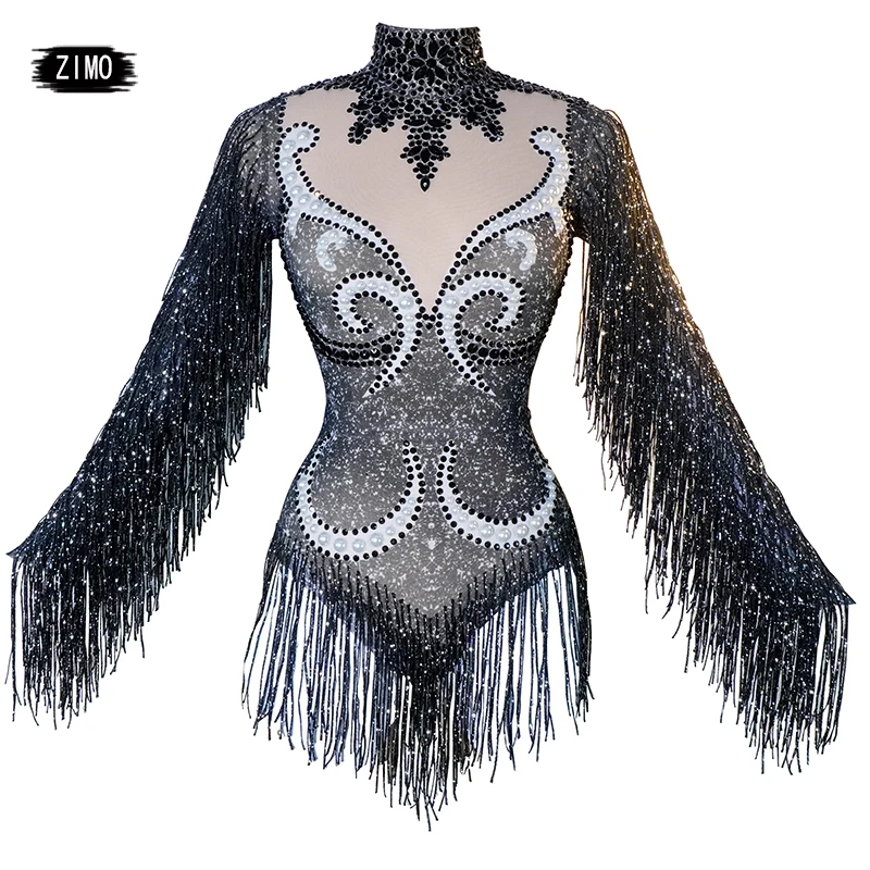Custom fashion balck crystal bodysuit tassels sexy mesh see through club party DS performance leotard Team pole dance clothing
Custom fashion balck crystal bodysuit tassels sexy mesh see through club party DS performance leotard Team pole dance clothing