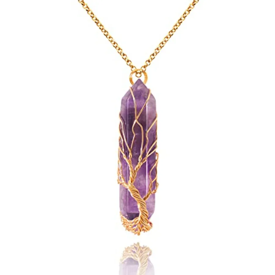 Healing Crystal Necklace Tree of Life Wire Wrapped Natural Stone Point Pendant Necklace Hexagonal Reiki Spiritual Quartz Gemsto
Healing Crystal Necklace Tree of Life Wire Wrapped Natural Stone Point Pendant Necklace Hexagonal Reiki Spiritual Quartz Gemsto