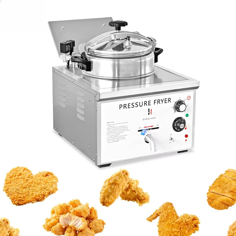 16L Countertop Chicken Pressure Fryer for Restaurants or Bars Industry Chicken Potato Chip Meat Fryer
16L Countertop Chicken Pressure Fryer for Restaurants or Bars Industry Chicken Potato Chip Meat Fryer