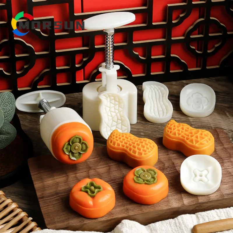 Hand Pressed Mooncake Stamps Pastry Tools Plastic Mooncake Maker with Persimmon/Peanut Shaped Pattern Block
Hand Pressed Mooncake Stamps Pastry Tools Plastic Mooncake Maker with Persimmon/Peanut Shaped Pattern Block