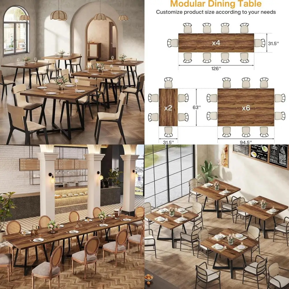 Комплект обеденного стола на 6 персон в деревенском стиле, коричнево-черный, усиленный, с металлическим основанием, для кухни, ресторана, кафе, пекарни, школы
Комплект обеденного стола на 6 персон в деревенском стиле, коричнево-черный, усиленный, с металлическим основанием, для кухни, ресторана, кафе, пекарни, школы