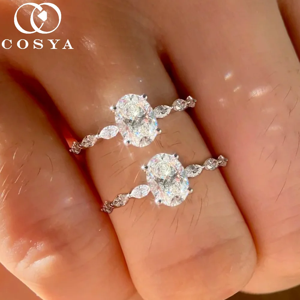 COSYA 1/2CT Oval Cut Moissanite Ring For Women S925 Silver D Color Wedding Band Solitaire Engagement With Accents Fine Jewelry
COSYA 1/2CT Oval Cut Moissanite Ring For Women S925 Silver D Color Wedding Band Solitaire Engagement With Accents Fine Jewelry