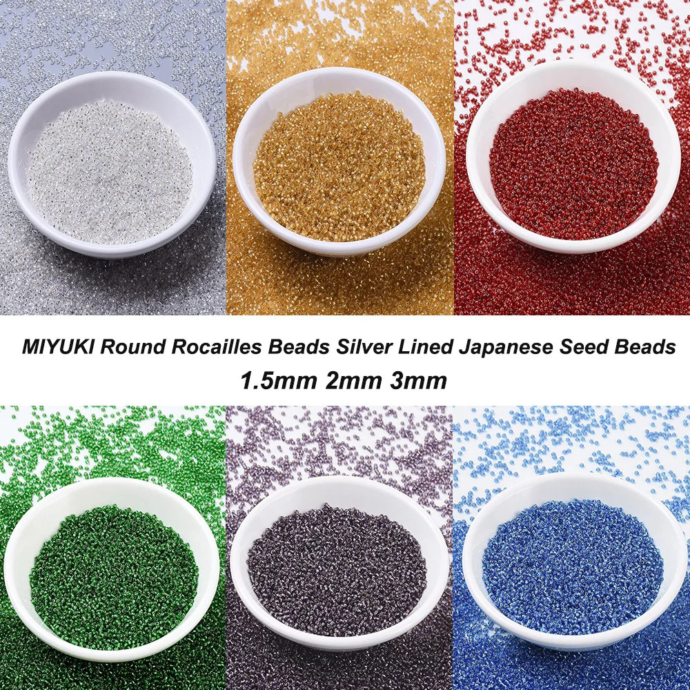1.5/2/3mm MIYUKI Silver Lined Round Rocailles Seed Bead for Bracelet/Loom Pattern Craft DIY Jewelry Making Accessories 10g
1.5/2/3mm MIYUKI Silver Lined Round Rocailles Seed Bead for Bracelet/Loom Pattern Craft DIY Jewelry Making Accessories 10g