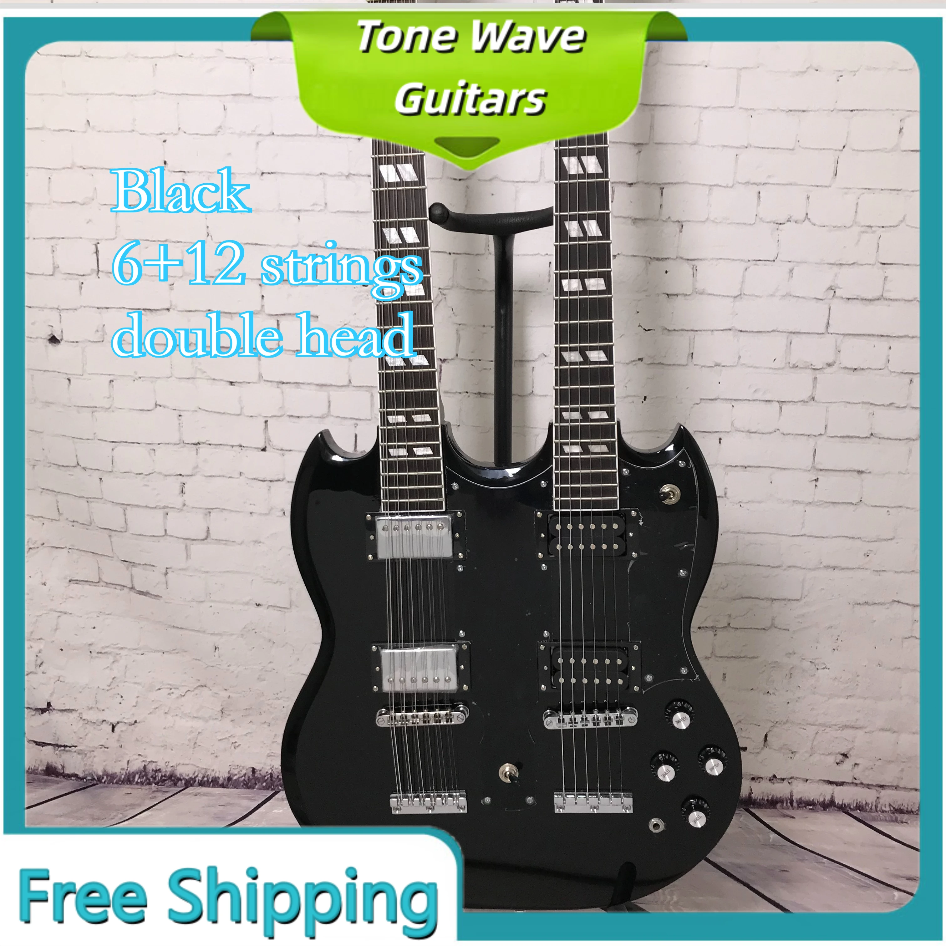 Black New Double Headed SGSS Electric Guitar 6+12 Strings Humbucker Pickups 20 Frets Rosewood Fingerboard Unisex
Black New Double Headed SGSS Electric Guitar 6+12 Strings Humbucker Pickups 20 Frets Rosewood Fingerboard Unisex