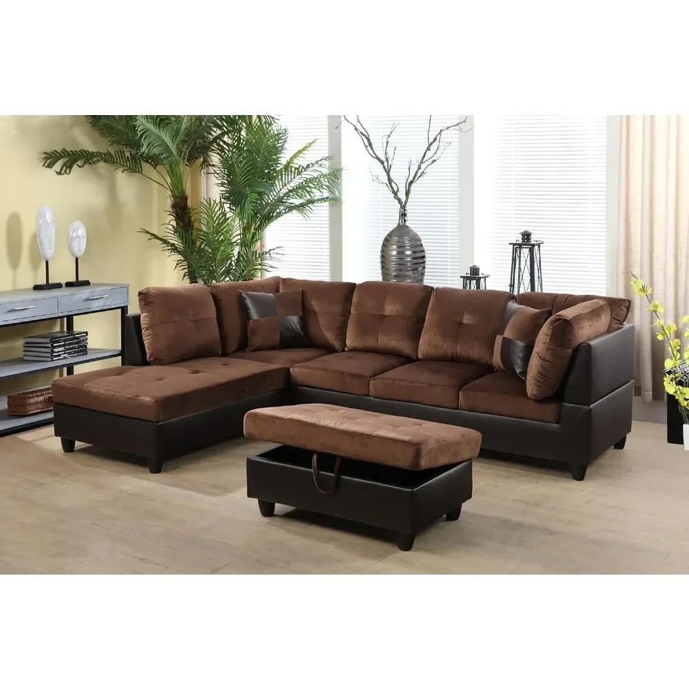 Living Room Sofa Set, 105 Inch Sectional Sofas with Storage Ottoman/Microfiber Fabric/Facing Left Chaise,Modern Comfy Sofa
Living Room Sofa Set, 105 Inch Sectional Sofas with Storage Ottoman/Microfiber Fabric/Facing Left Chaise,Modern Comfy Sofa