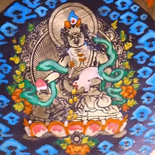 11"Tibetan Temple Collection Old Bronze Painted Yellow Jambhala Buddha Buddhist Music Bowl Prayer Bowl Amulet Worship Hall
11"Tibetan Temple Collection Old Bronze Painted Yellow Jambhala Buddha Buddhist Music Bowl Prayer Bowl Amulet Worship Hall