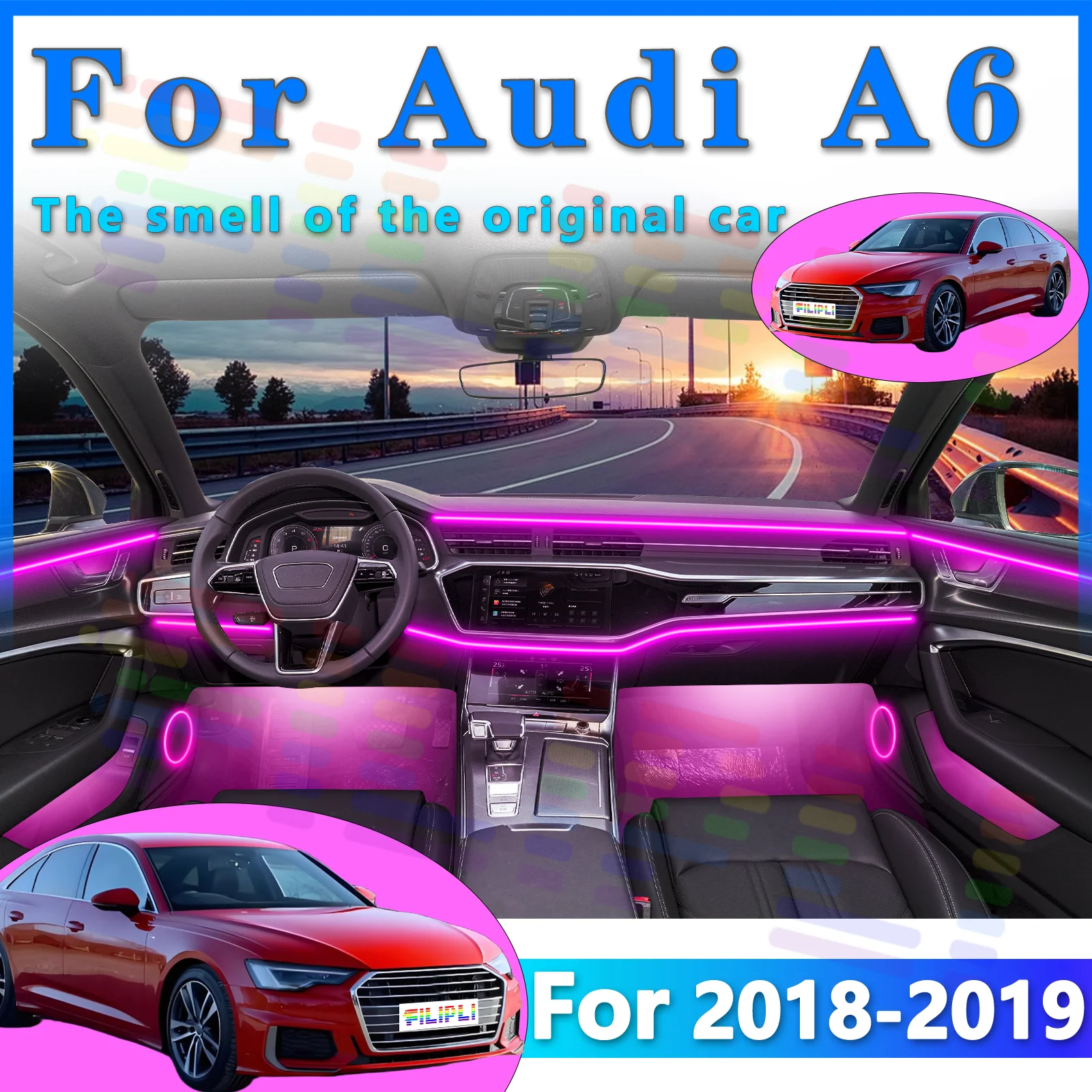 FILIPLI For Audi A6 Interior LED Strip with Full Color Streamer in 64Color Array Interactive Lighting Features to Enliven Drivin
FILIPLI For Audi A6 Interior LED Strip with Full Color Streamer in 64Color Array Interactive Lighting Features to Enliven Drivin